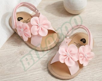 Sandalias de flores para niña pequeña, zapatos de verano para bebé, sandalias antideslizantes para primeros pasos.