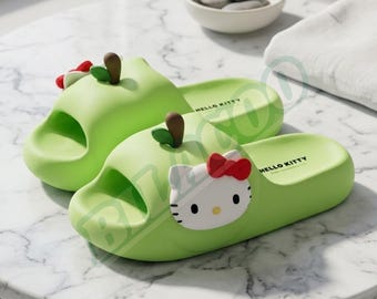 Pantuflas con dibujos animados de gatos adorables, sandalias de plataforma de verano, zapatos de interior con suela suave antideslizante.