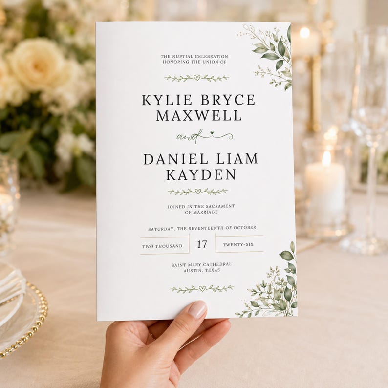 Wedding Program Template, Editable Wedding Itinerary, Minimalist Ceremony Program, DIY Printable Wedding Day Guide, Canva Program Cards DIY