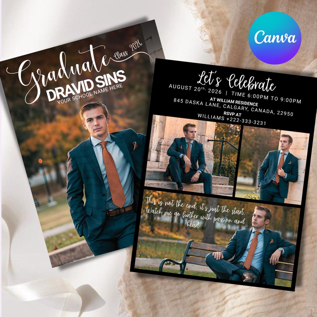 Senior Graduation Invites Graduation Invitation Template, Modern Graduation Announcement, Senior ...