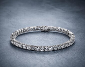 Moissanit Tennis Armband, Sterling Silber Armband für Frauen, zierliches Luxus Armband, Geschenk für Frau, Brautschmuck