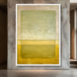 Mark Rothko Abstract 8423, Modern Minimalist Canvas, Green and Yellow Blocks, Premium Museum Quality Wall Art, Ready to Hang Home Decoration image 6