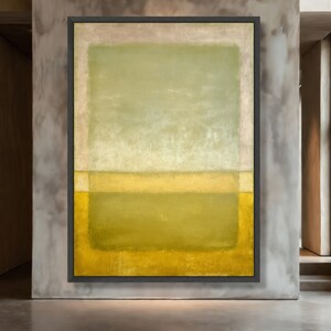 Mark Rothko Abstract 8423, Modern Minimalist Canvas, Green and Yellow Blocks, Premium Museum Quality Wall Art, Ready to Hang Home Decoration image 4