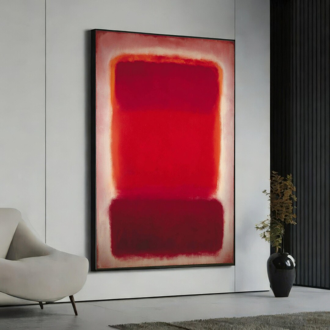 Colorblock Mark Rothko Mark Rothko Abstract Red Canvas Wall Art 87452, Modern Minimalist Color ...
