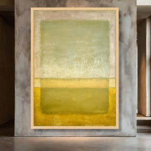 Mark Rothko Abstract 8423, Modern Minimalist Canvas, Green and Yellow Blocks, Premium Museum Quality Wall Art, Ready to Hang Home Decoration image 7