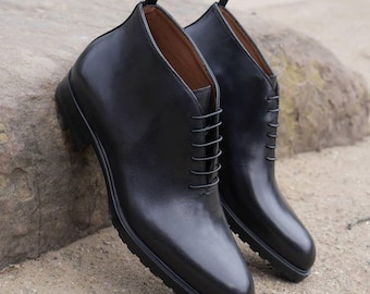 Nuovi stivali Chukka in vera pelle fatti a mano per uomo