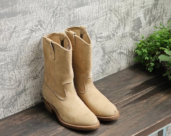 New Handmade Pure Suede Leather Cowboy Boots For Men