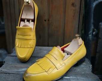 New Handmade Pure Leather Moccasin Loafer Shoes For Women