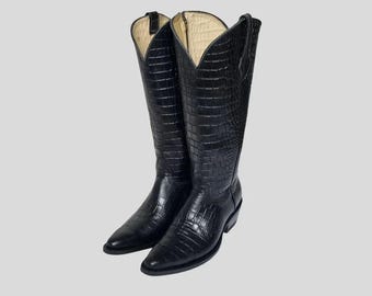 New Handmade Alligator Leather Cowboy Western Boot For Men