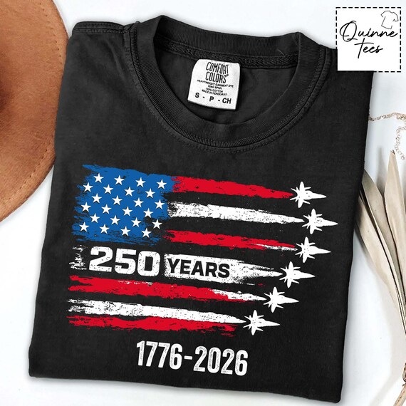 Comfort Colors® America 250th Anniversary T-Shirt, America 250 Merchandise, Patriotic Shirt, American Flag shirt