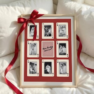 Personalized Playing Card Photo Collage Print, Couple How Lucky Are We Wall Art Poster, Anniversary Wedding Gift, Wall Art Poster image 10