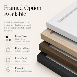 Print only and framed options for personalized playing card photo poster, with clear choice between unframed print and ready-to-hang frame.