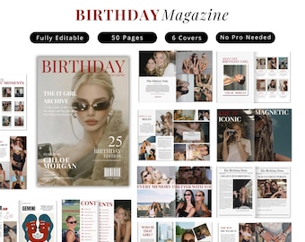 Best Friend Birthday Magazine Template | BFF Birthday Gift | Editable Canva Friendship Book | Personalized Keepsake