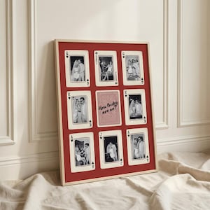 Personalized Playing Card Photo Collage Print, Couple How Lucky Are We Wall Art Poster, Anniversary Wedding Gift, Wall Art Poster image 12