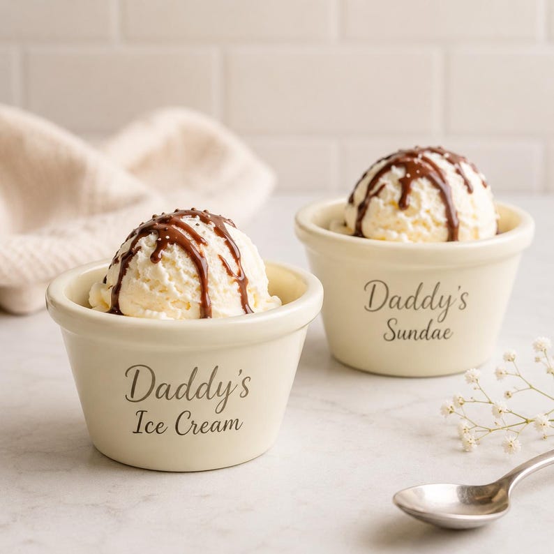 Regalo per l'inaugurazione della casa, ciotola per gelato in ceramica fatta a mano, regalo per gli amanti del gelato, festa a tema gelato, souvenir di nozze, regalo con ciotola in ceramica immagine 11