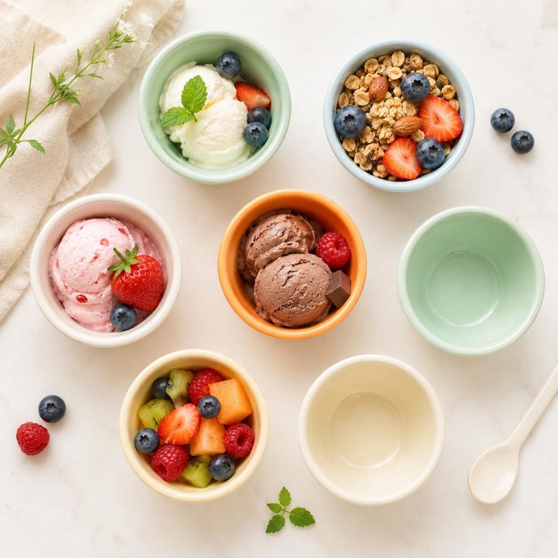 Regalo per l'inaugurazione della casa, ciotola per gelato in ceramica fatta a mano, regalo per gli amanti del gelato, festa a tema gelato, souvenir di nozze, regalo con ciotola in ceramica immagine 3