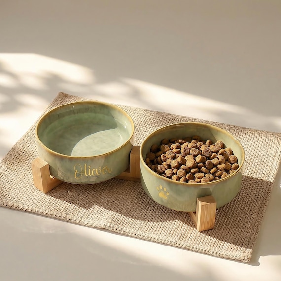 Perfect Puppy and Cat Lover Gift, Pet Supplies,Pet Feeding Bowl – Ceramic Dog Food Bowl with Name, Custom Pet Bowl for Dogs and Cats