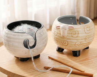 Birthday Gift Custom Little Lamb Ceramic Yarn Bowl, Handmade Sheep Knitting  Cute Crochet Holder, Knitter Gift, Cozy Craft Decor Gift