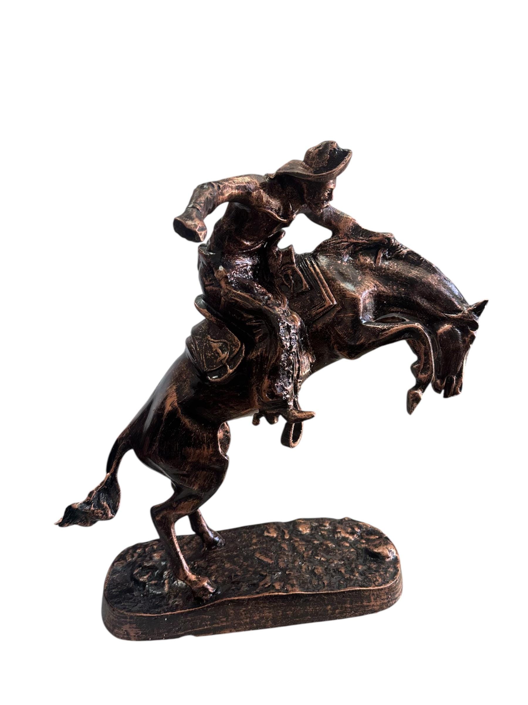 Bronco Cowboy Statue - Etsy