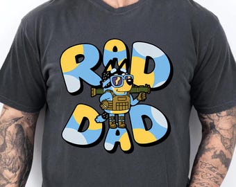 Comfort Colors® Blue Dog Rad Dad Shirt Rad Dad Blue Dog Shirt Funny Graphic tees for Dad Father's day gift ideas Birthday party Matching Tee
