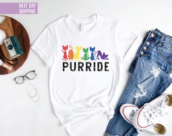 Pride Cat Shirt Purride Shirt Cat With LGBT Shirt Cat Lover Shirt Reproductive Rights Shirt LGBTQ Shirt Gay Lesbian Pride Shirt