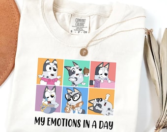 My Emotions in a Day Muffin Shirt Blue Dog Family Shirt Muffin crewneck Shirt Blue Dog Family Matching Shirts Blue Dog Shirts
