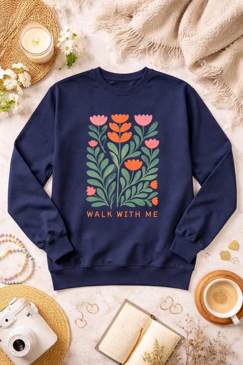 LDS Girls Camp Shirt Walk With Me, YW Camp Floral Shirt 2026, Moses 6 Shirt, Young Women Camp Tee, Multiple Colors Bild 1