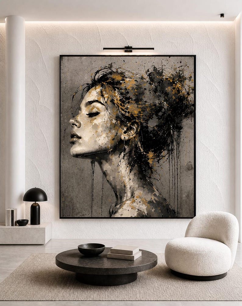 Feminine Wall Art Print | Abstract Woman Portrait Illustration | Glam ...