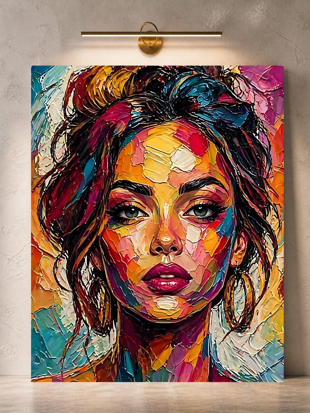 Colorful Abstract Woman Wall Art Print | Feminine Portrait | Living ...