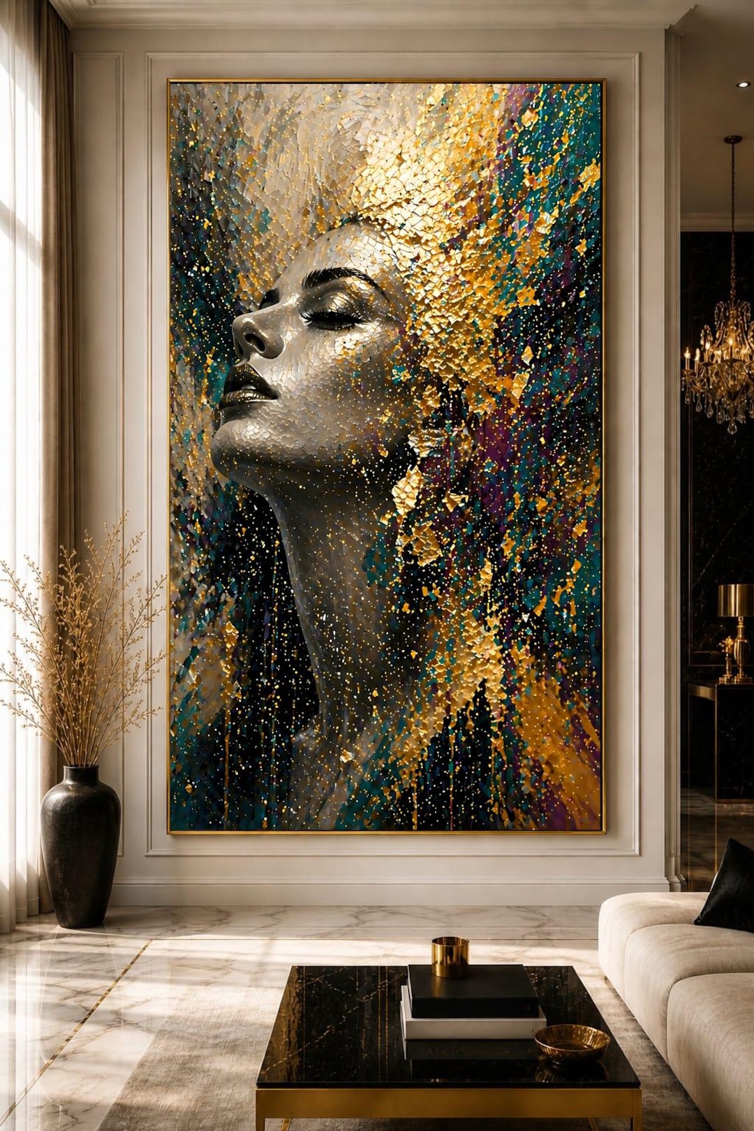 Feminine Wall Art Print | Elegant Woman Portrait | Glam Fashion ...
