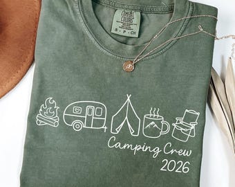 Camping Crew 2026 Shirt, Family Camping Gift, Matching Camping Tees, Girls Camping, Family Trip, Comfort Colors, Campfire, Camp Lover