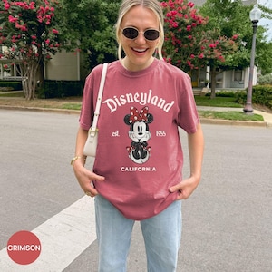 Disneyland Retro Minnie Mickey Mouse Couple Matching Shirt, Disneyland Est. 1955 California Family Trip Tee, Disney Husband Wife Vacation image 6