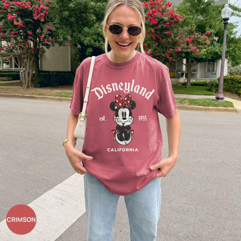 Disneyland Retro Minnie Mickey Mouse Couple Matching Shirt, Disneyland Est. 1955 California Family Trip Tee, Disney Husband Wife Vacation image 6