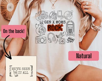 Gen X Moms Rock Shirt: Music Lover Gift, Gen X Shirt for Moms in Menopause, Perimenopause, Funny Mother's Day Gift