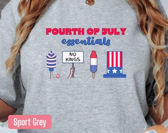 Fourth of July Protest T-Shirt | No Kings Patriotic USA 250 Tee