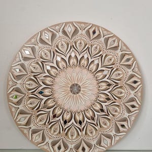 Mandala Wall Art, Large Hand Painted Mandala, Boho Statement Piece, Sacred Geometry Decor, Vibrant Wall Art