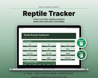 Reptile Breeder Spreadsheet | Clutch, Feeding, Morph Tracker (Google Sheets, Excel)