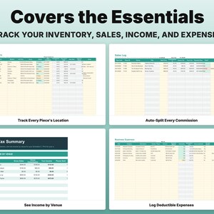 Consignment Tracker Spreadsheet | Google Sheets, Excel | Artist Sales Commission Template image 4