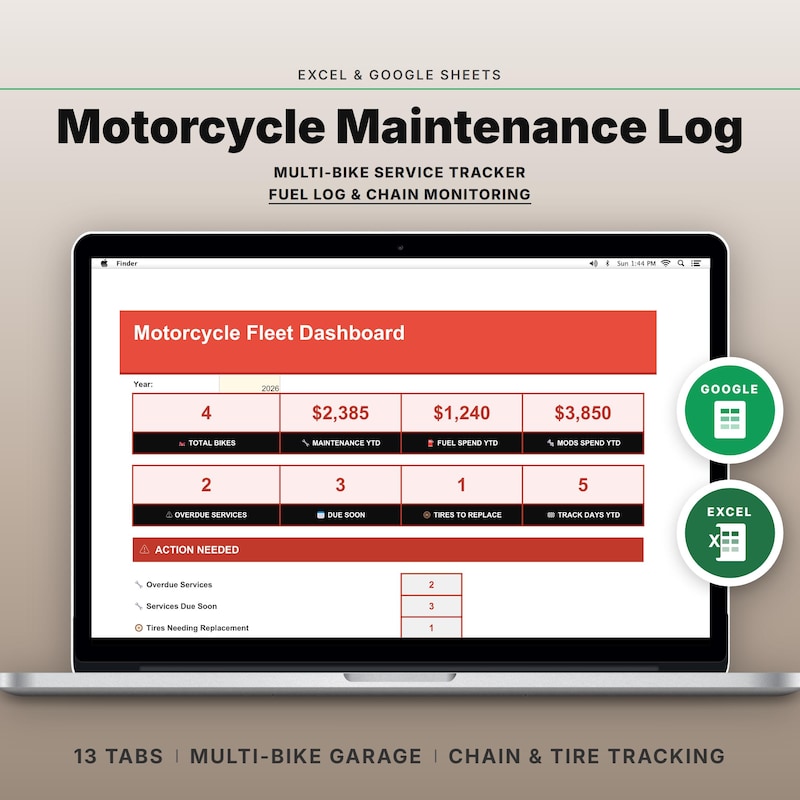Motorcycle Service Sheet.pdf Bike Journal Log - Etsy