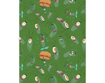 Uroczy kocyk minky z wzorem ogórków | Kawaii ogórki, burgery, awokado