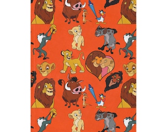 Kocyk Minky z postaciami Króla Lwa | Wzór Simby Timona Pumby