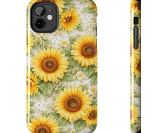 Sunflower Pattern Tough Phone Case | Yellow Floral Protection