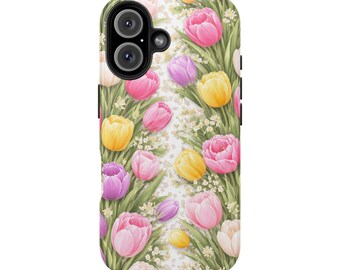 Spring Tulip Floral Phone Case | Tough Phone Case