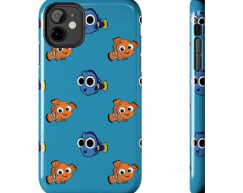 Etui na telefon z kreskówkową rybką błazenkiem i niebieskim pokolcem | Wytrzymałe etui na telefon