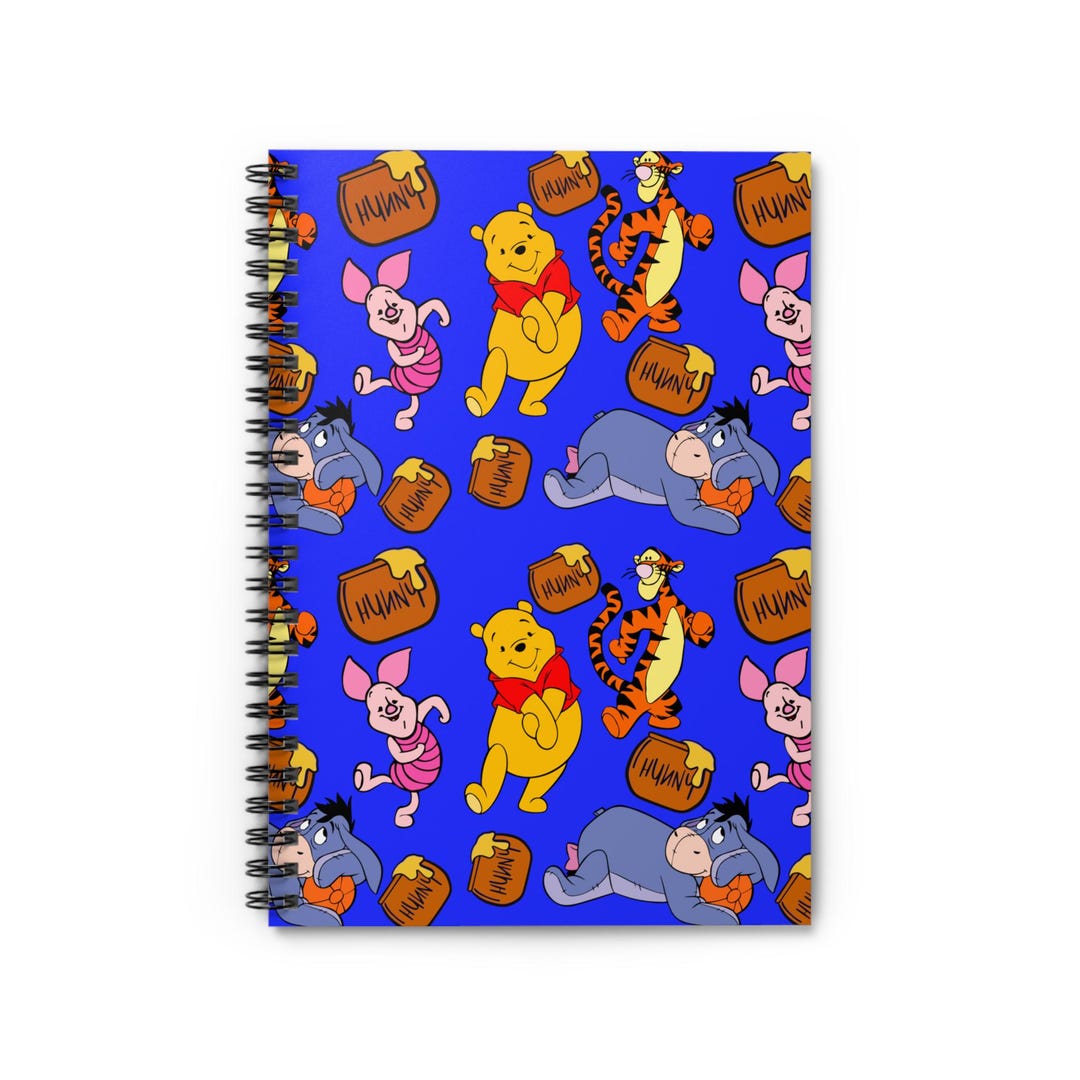Winnie the Pooh Characters Spiral Notebook | Journal for School, Work ...