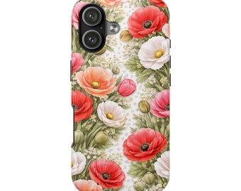 Vintage Poppy Floral Phone Case | Tough Phone Cases