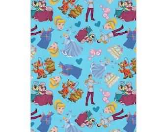 Kocyk Minky z motywem Księżniczki | Bajkowy Kopciuszek