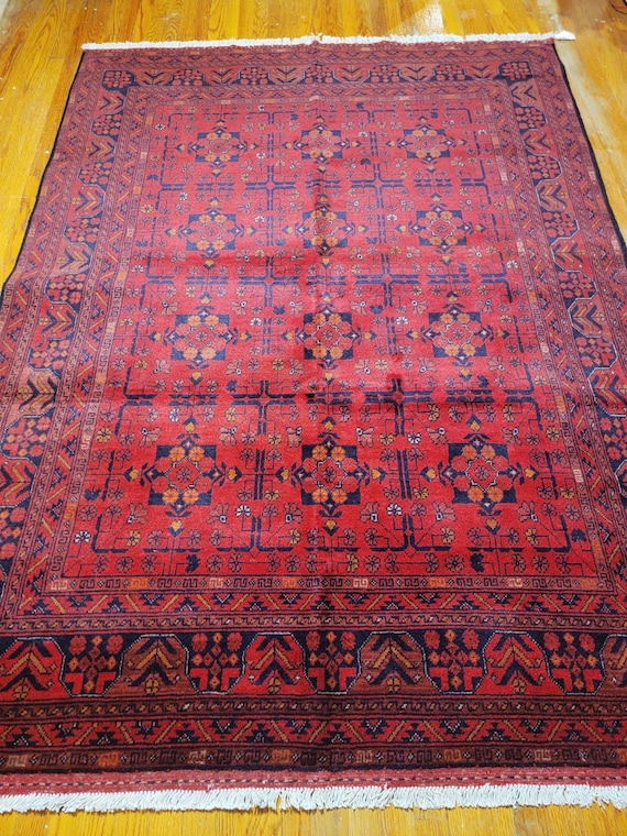 Turkomen Design 6’ x 8’ Hand Knotted Wool Rug