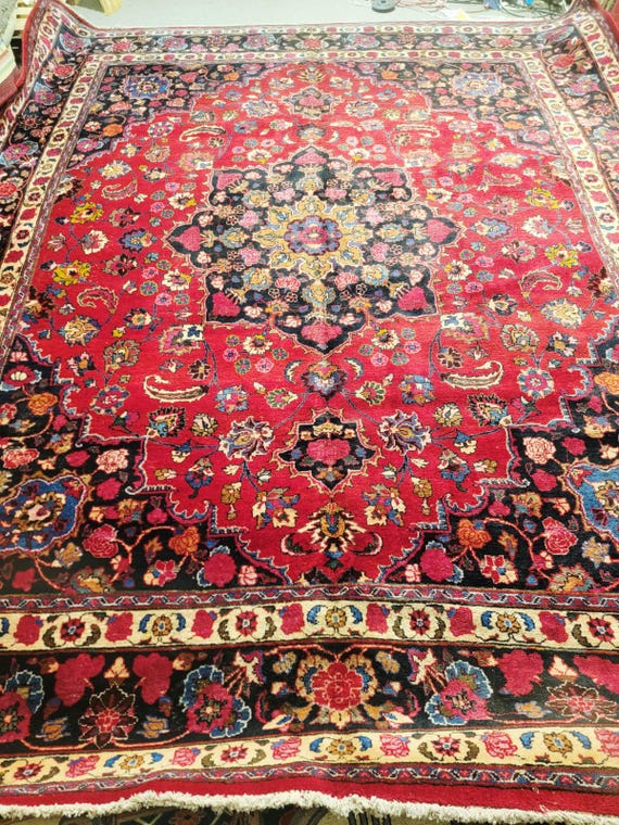 Semi Antique Persian Tabriz Rug, 10' x 12', Hand-Knotted Wool Carpet