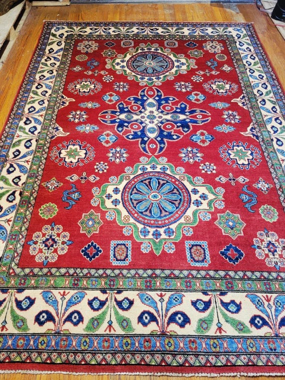 Super Kazak 7’ x 10’ Hand Knotted Wool Rug
